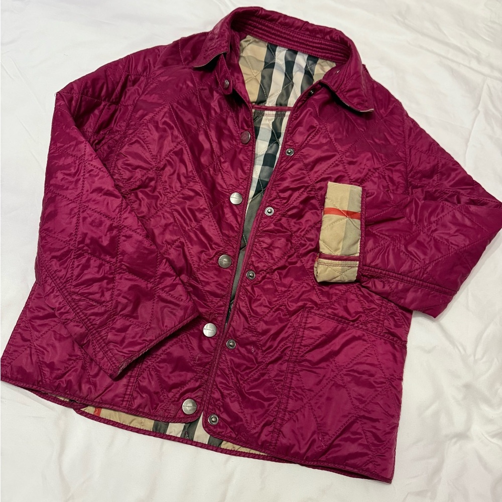 Burberry Burgundy Quilted Jacket